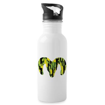 Bighorn Sheep Camouflage – Pure Wilderness - Water bottle with straw - white - Right