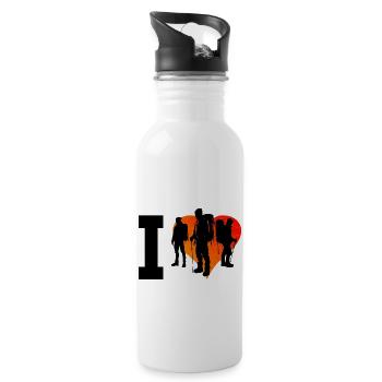 Climber Boulder Climbing Climber Bouldering - Water bottle with straw - white - Right