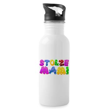 Baby Eltern Kind Geschenk Sprüche Geburt Mama Papa - Trinkflasche mit integriertem Trinkhalm - Weiß - Rechts