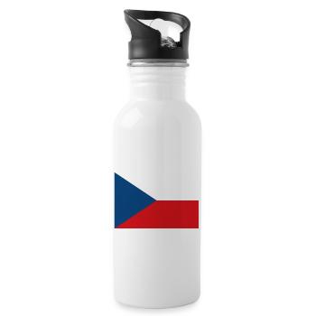Tschechische Republik - Trinkflasche mit integriertem Trinkhalm - Weiß - Rechts