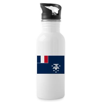 Französische Süd- und Antarktisgebiete - Trinkflasche mit integriertem Trinkhalm - Weiß - Rechts