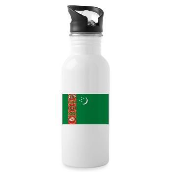Turkmenistan - Trinkflasche mit integriertem Trinkhalm - Weiß - Rechts