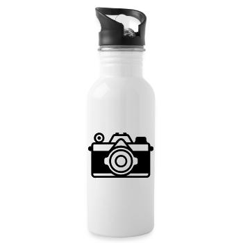 Kamera - Trinkflasche mit integriertem Trinkhalm - Weiß - Rechts