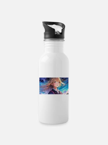 SWS GIRL - Water bottle with straw - white