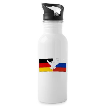 German-Russian friendship - Water bottle with straw - white - Right
