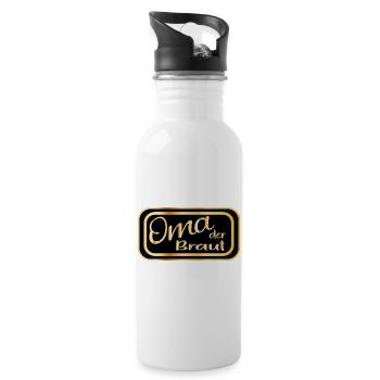 HOCHZEIT HEIRATEN - OMA DER BRAUT GROßMAMA - Trinkflasche mit integriertem Trinkhalm - Weiß - Rechts