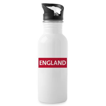 Portsmouth City Skyline in Natural - Water bottle with straw - white - Right