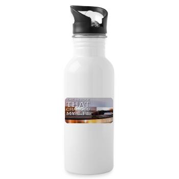 The needle that changed my life - Water bottle with straw - white - Right