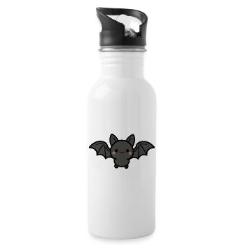 Chauve-souris mignonne - Gourde avec paille intégrée - blanc - Droite