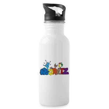 Moritz in the circus - Water bottle with straw - white - Right