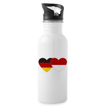 Allemagne Monaco Drapeau Coeur - Gourde avec paille intégrée - blanc - Droite