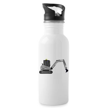 Bagger - Trinkflasche mit integriertem Trinkhalm - Weiß - Rechts