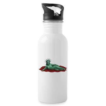 LOST LIBERTY - freedom & rights - Gourde avec paille intégrée - blanc - Droite
