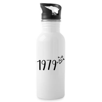 1979 - Trinkflasche mit integriertem Trinkhalm - Weiß - Rechts