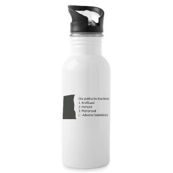 Politische Karriere: Kreissaal Hörsaal - Trinkflasche mit integriertem Trinkhalm - Weiß - Rechts