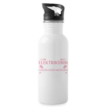 Elekterikerin Chefin oder Meisterin - Handwerkerin - Trinkflasche mit integriertem Trinkhalm - Weiß - Rechts