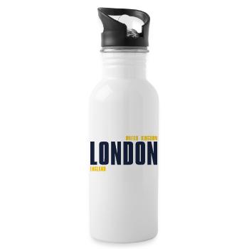 Londres – Angleterre Lyric Design - Gourde avec paille intégrée - blanc - Droite