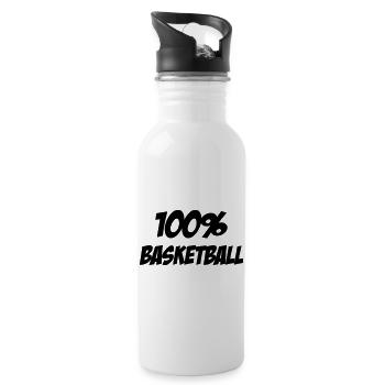 100% Basketball – Energie-Leidenschaftsfeld - Trinkflasche mit integriertem Trinkhalm - Weiß - Rechts