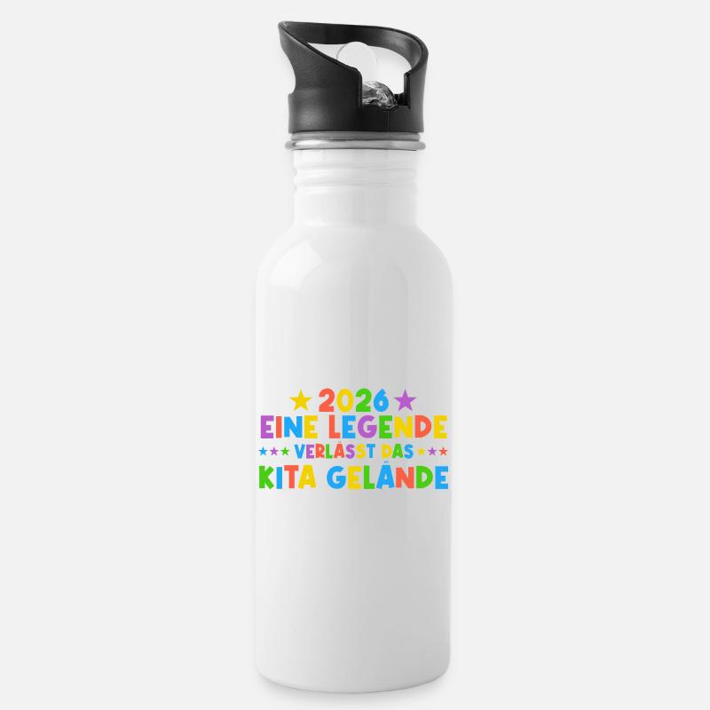 2026 Eine Legende Kita Absolvent - Trinkflasche mit integriertem Trinkhalm - Weiß