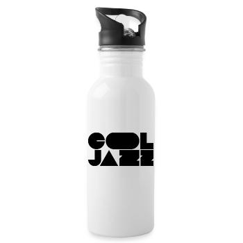 Bold cool jazz logo design - Water bottle with straw - white - Right