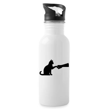Chat Papa Chat Amateur de Chat Équipe Chat Fist - Gourde avec paille intégrée - blanc - Droite