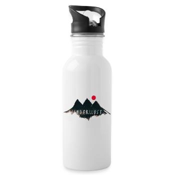 Urban Mountain - Nature Vibes by Free Art - Trinkflasche mit integriertem Trinkhalm - Weiß - Rechts