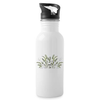Fleur - Gourde avec paille intégrée - blanc - Droite