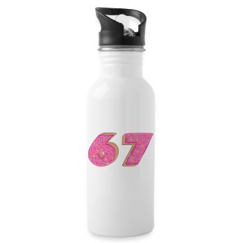 67 - Soixante-sept Numéro 67 Donut I-ce Cream Meme - Gourde avec paille intégrée - blanc - Droite