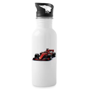 Racing Car Graphics - Water bottle with straw - white - Right