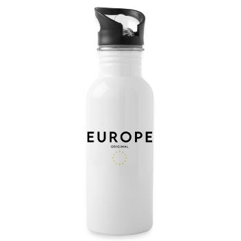 European pride, minimalist sleek design - Water bottle with straw - white - Right