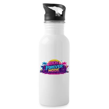 80s Forever Neon Retro - Water bottle with straw - white - Right