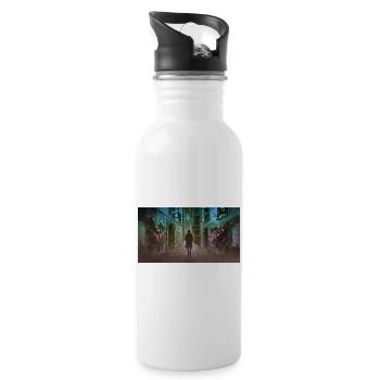 Dunkle Gasse mit Kreaturen - Trinkflasche mit integriertem Trinkhalm - Weiß - Rechts