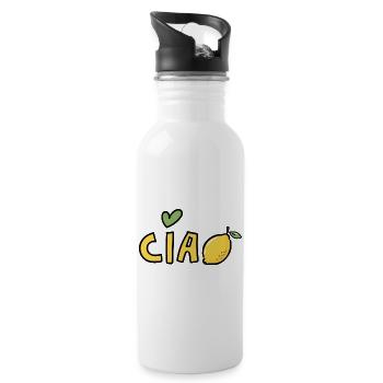Ciao Zitrone Bella Italia Sizilian Dolce Vita - Trinkflasche mit integriertem Trinkhalm - Weiß - Rechts