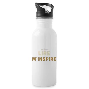 Lire M'Inspire - Cadeau Lecteur - Gourde avec paille intégrée - blanc - Droite