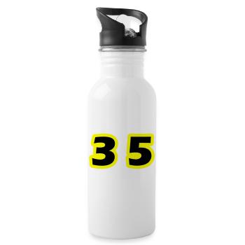 35 Zahl symbol - Trinkflasche mit integriertem Trinkhalm - Weiß - Rechts