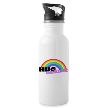 Hug Dealer Stickers: Colorful Rainbow Design - Water bottle with straw - white - Right