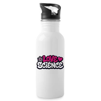 Logo de lettrage Love Science - Gourde avec paille intégrée - blanc - Droite