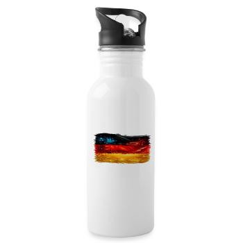 Tech-Circuit Neon Nebel Deutschland flagge - Trinkflasche mit integriertem Trinkhalm - Weiß - Rechts