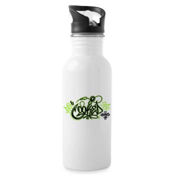 Fishhook Graffiti Logo - Water bottle with straw - white - Right