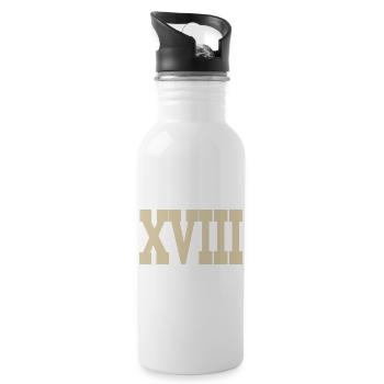 Roman numerals - Water bottle with straw - white - Right