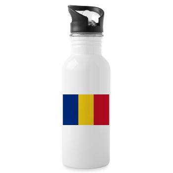 Roumanie, la Roumanie, drapeau, drapeau - Gourde avec paille intégrée - blanc - Droite