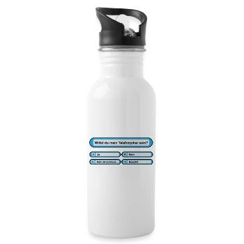 Telefonjoker Quiz - Trinkflasche mit integriertem Trinkhalm - Weiß - Rechts