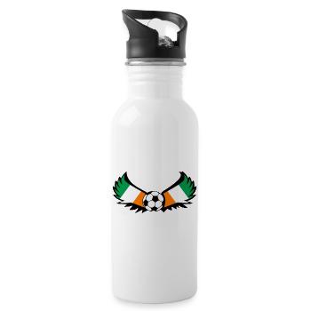 Fussball Irland - Trinkflasche mit integriertem Trinkhalm - Weiß - Rechts