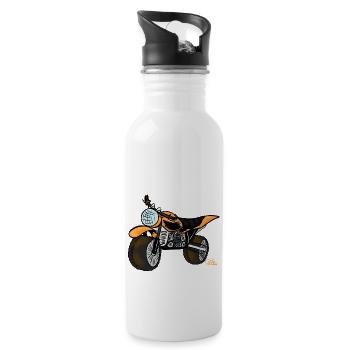 Mopped - Trinkflasche mit integriertem Trinkhalm - Weiß - Rechts