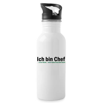 CHEF - Trinkflasche mit integriertem Trinkhalm - Weiß - Rechts