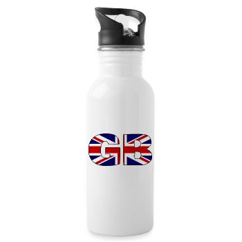 Great Britain Flag - Trinkflasche mit integriertem Trinkhalm - Weiß - Rechts