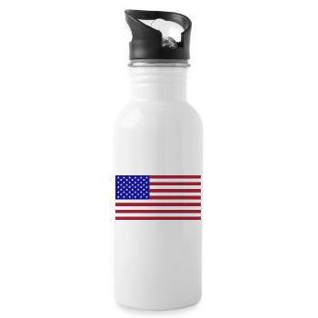America flag - Water bottle with straw - white - Right