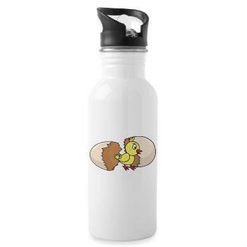 Chick poultry chicken chickens egg chicken egg easter egg - Water bottle with straw - white - Right