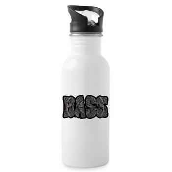 Bass Text 3D - Water bottle with straw - white - Right