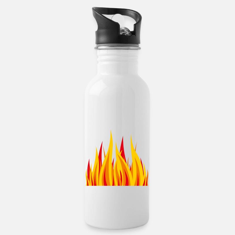 Fire 2 - Trinkflasche mit integriertem Trinkhalm - Weiß